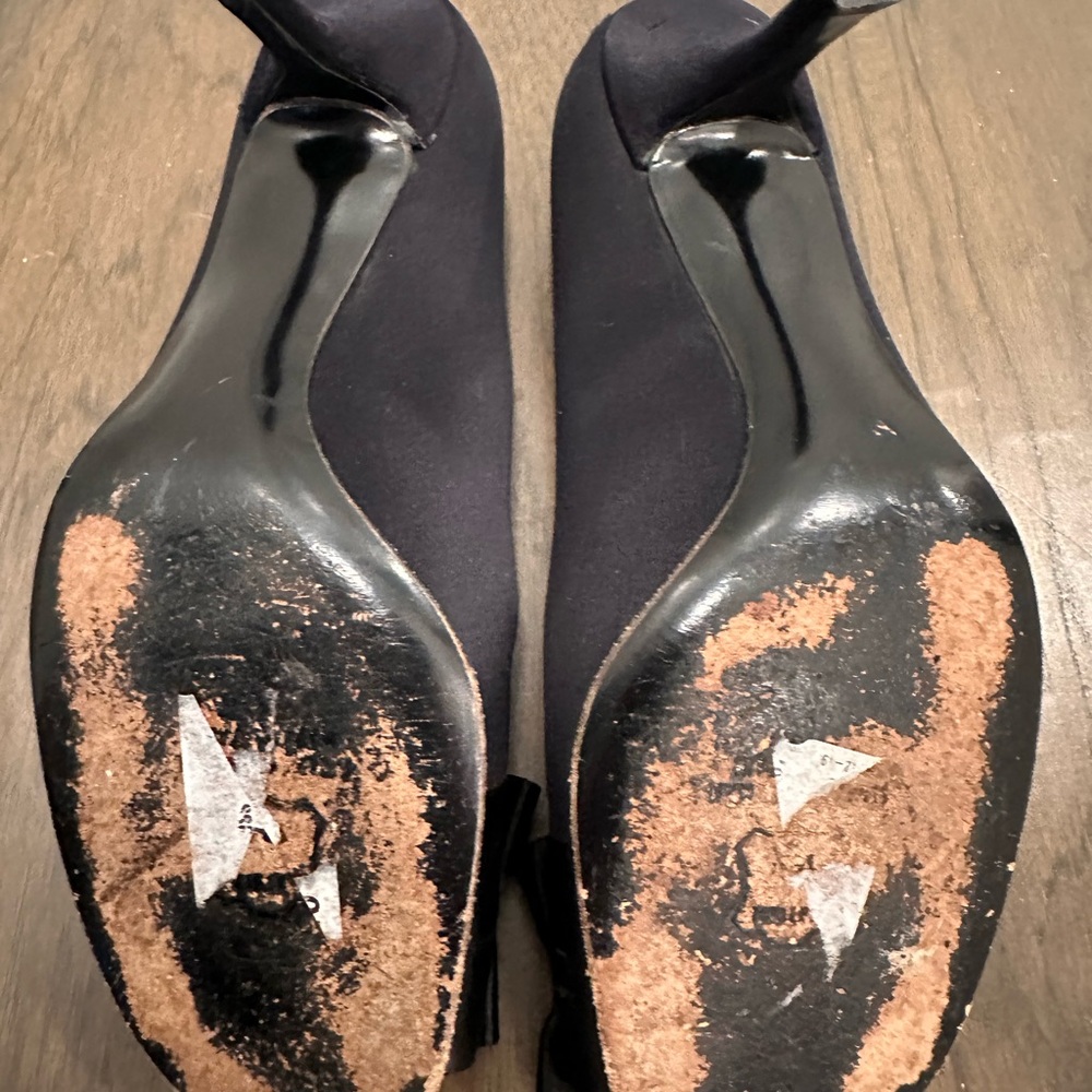 Elegant Black peep toe Heels Stuart Weitzman 9 1/2 - Picture 5 of 7